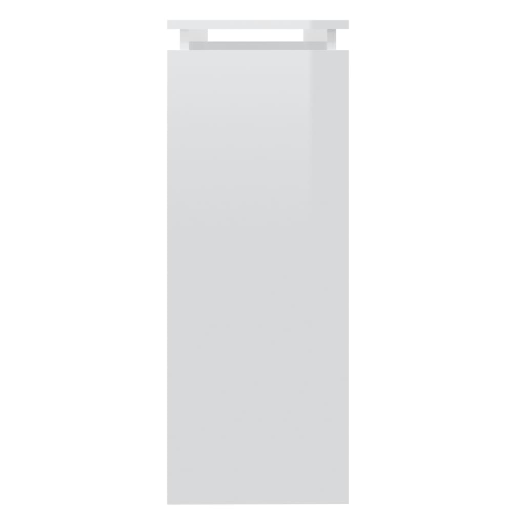vidaXL Stolik konsolowy, biały, wysoki połysk, 102x30x80 cm, płyta