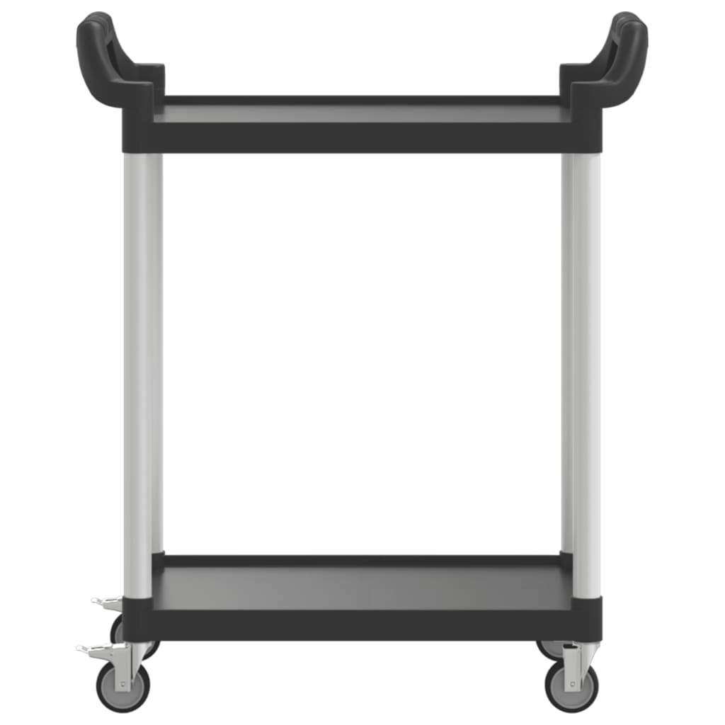 vidaXL 2-poziomowy wózek, czarny, 81x41x92 cm, aluminium