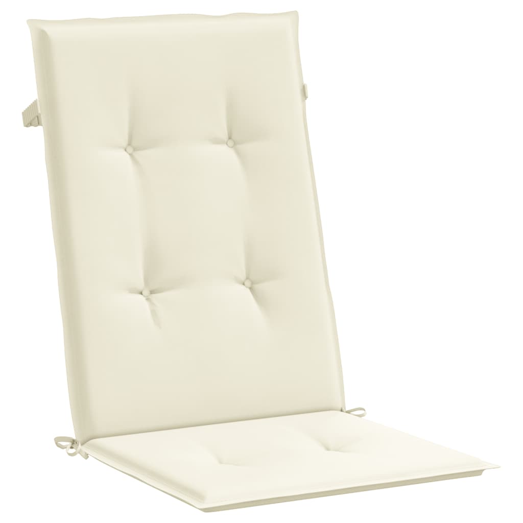 vidaXL Poduszki na krzesła ogrodowe, 4 szt., kremowe, 120x50x3 cm
