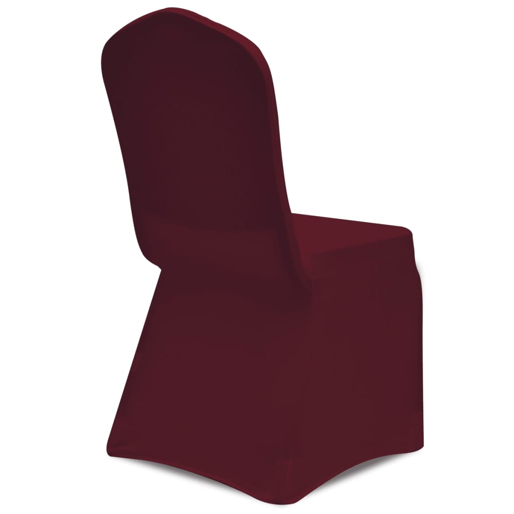 vidaXL Elastyczne pokrowce na krzesła, burgundowe, 12 szt.