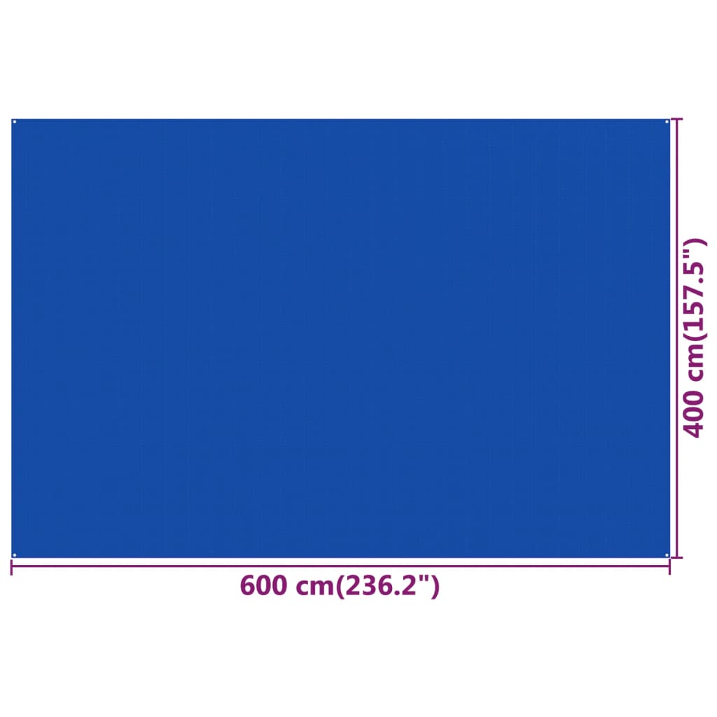 vidaXL Wykładzina do namiotu, 400 x 600 cm, niebieska, HDPE