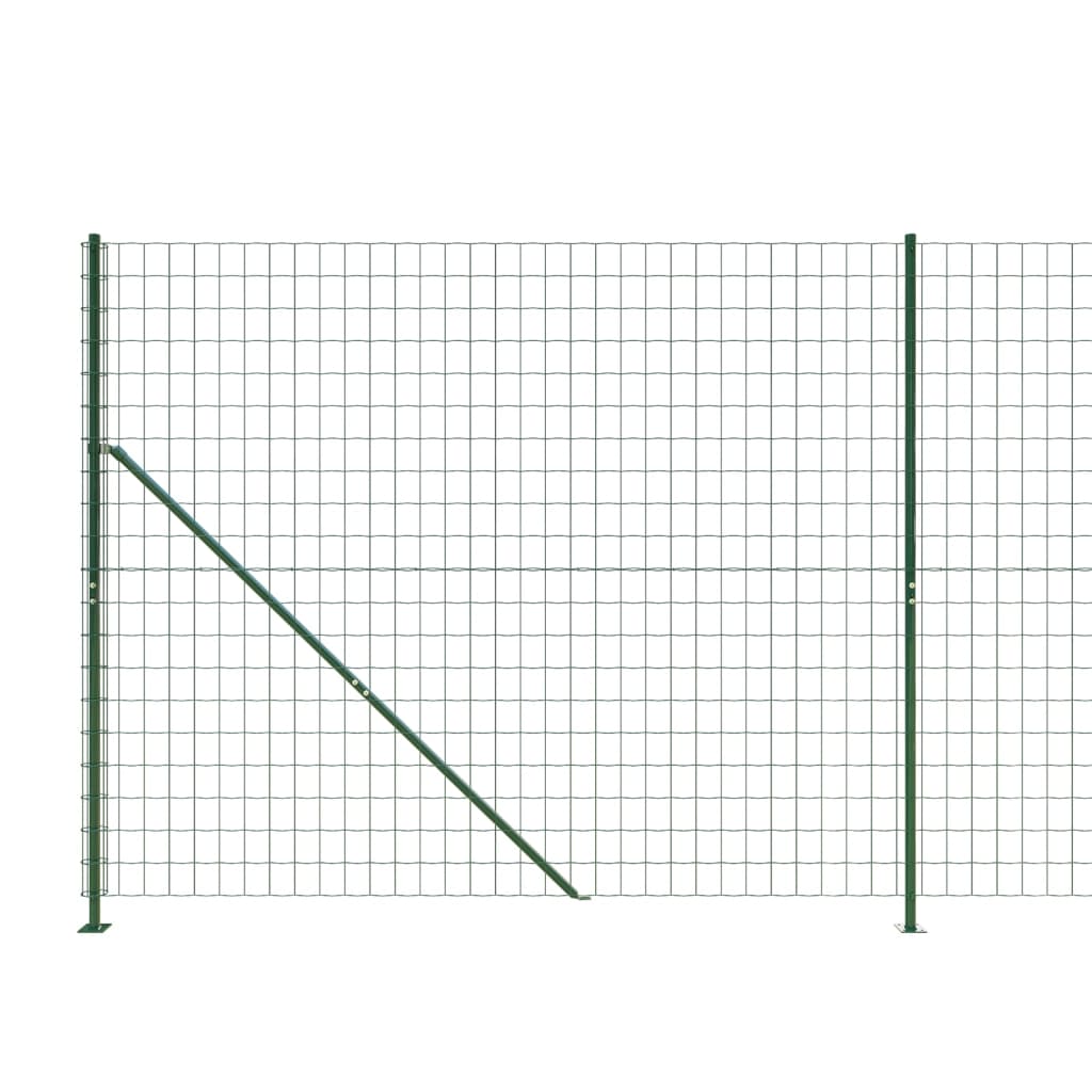 vidaXL Ogrodzenie z siatki, ze stopami słupków, zielone, 2,2x10 m