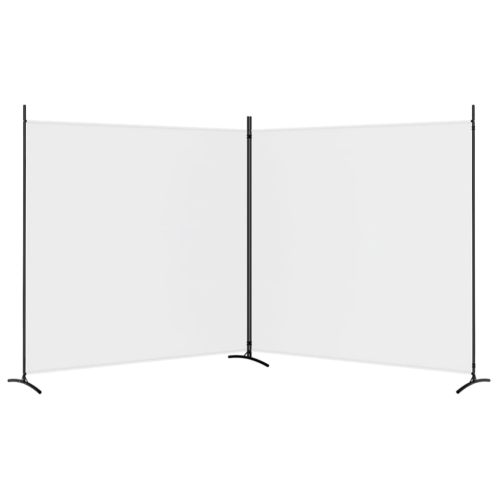 vidaXL Parawan 2-panelowy, biały, 348x180 cm, tkanina