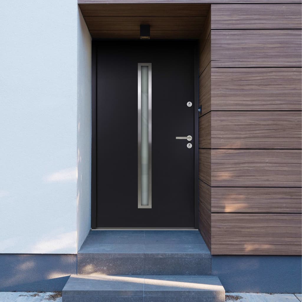 vidaXL Aluminiowe drzwi zewnętrzne, antracytowe, 110 x 207,5 cm