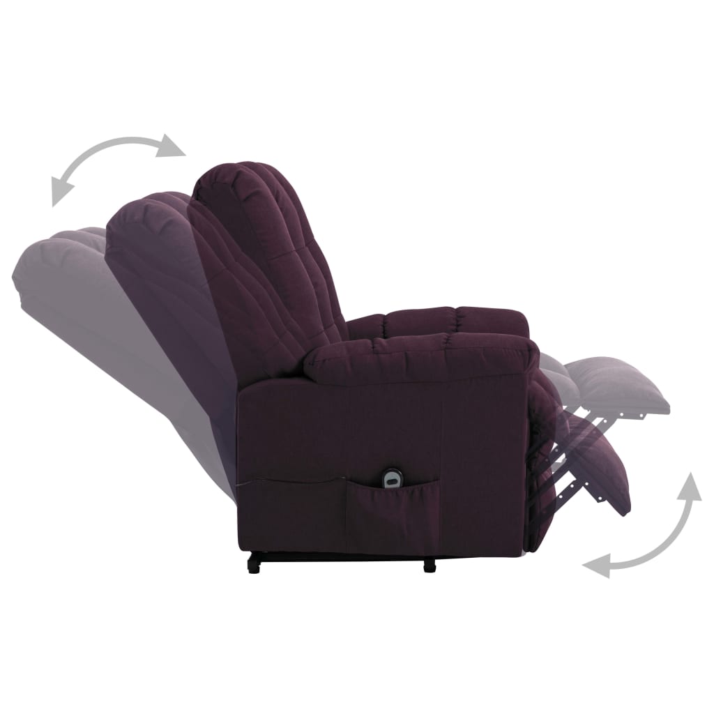 vidaXL Fotel ułatwiający wstawanie, fioletowy, obity tkaniną