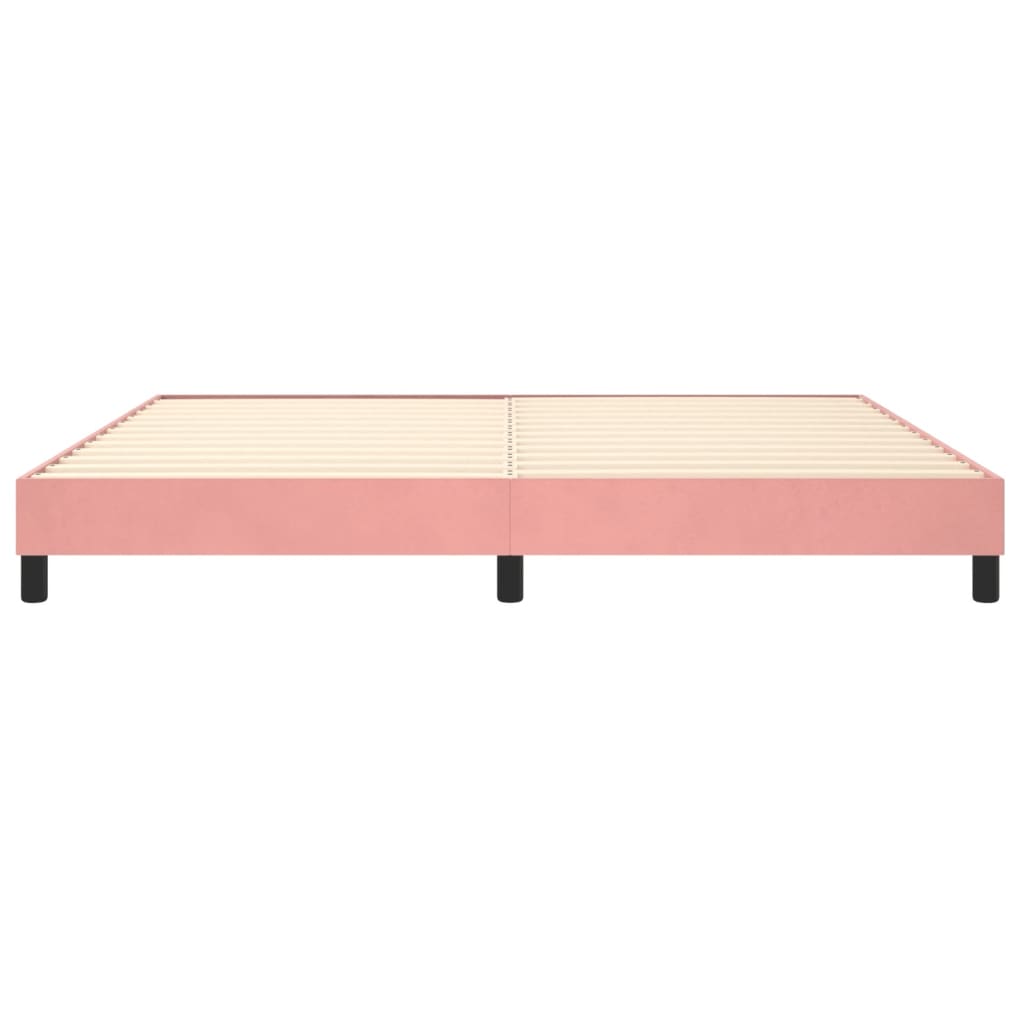 vidaXL Rama łóżka, różowa, 200x200 cm, tapicerowana aksamitem