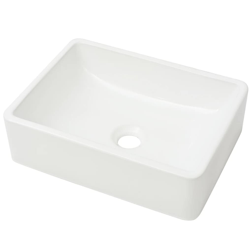 vidaXL Umywalka ceramiczna 41 x 30 x 12 cm, biała