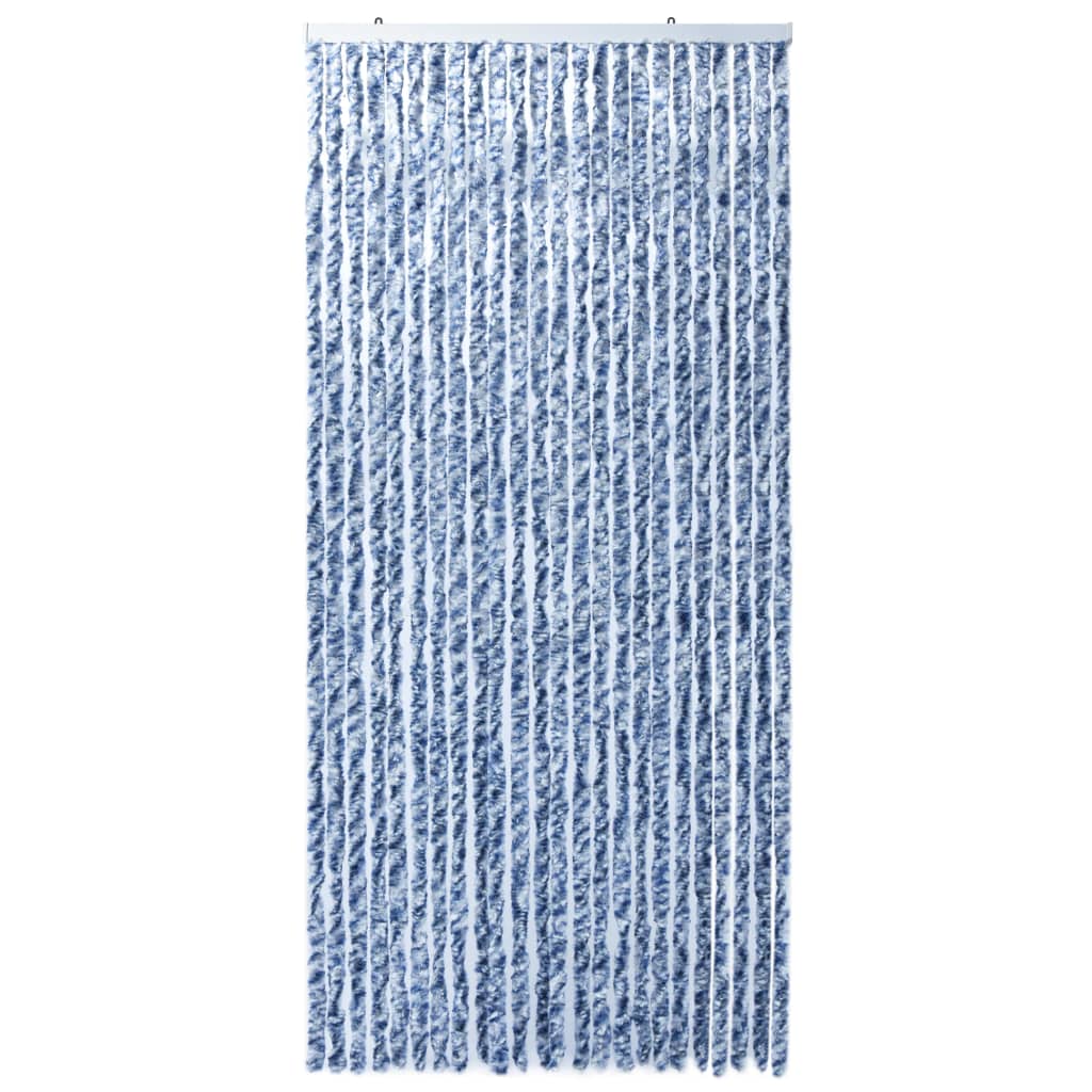vidaXL Zasłona na owady, niebieski, szarość i biel, 100x220 cm, szenil