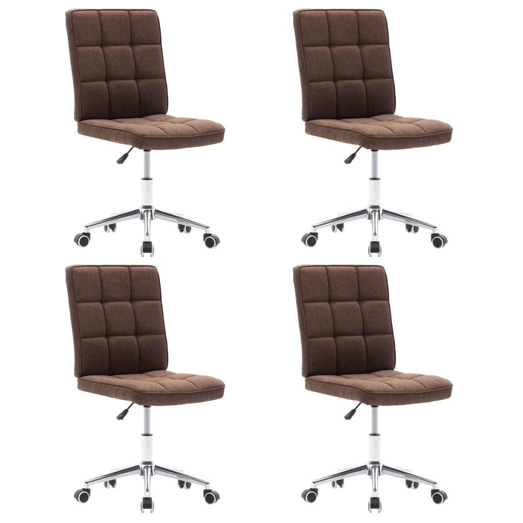 vidaXL Krzesła stołowe, 4 szt., brązowe, tapicerowane tkaniną