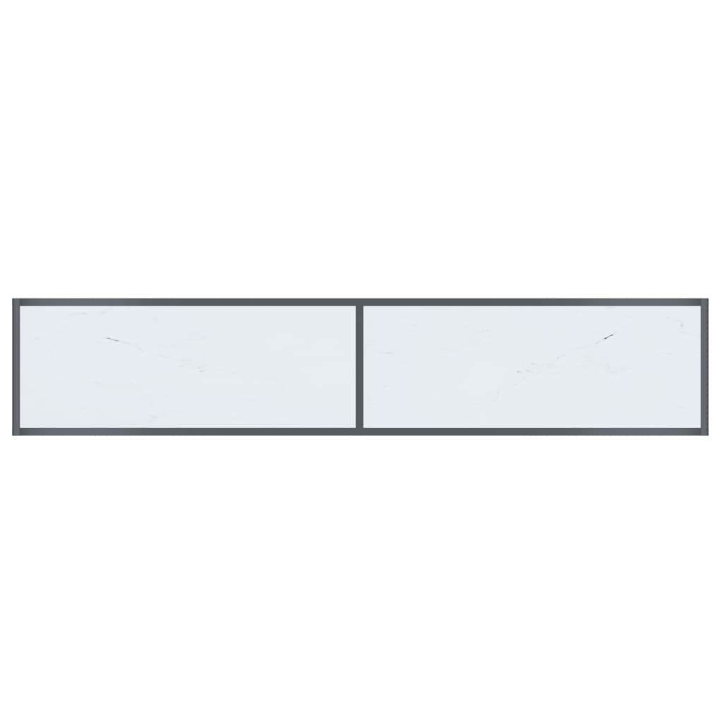 vidaXL Stolik konsolowy, biały, 180x35x75,5 cm, szkło hartowane
