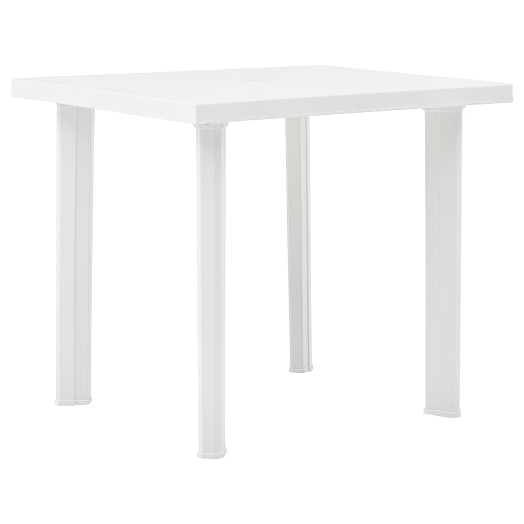 vidaXL Stół ogrodowy, biały, 80 x 75 x 72 cm, plastikowy