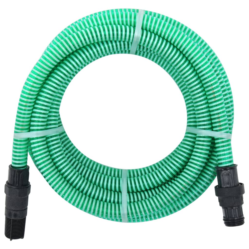 vidaXL Wąż ssący ze złączami z PVC, 7 m, 22 mm, zielony