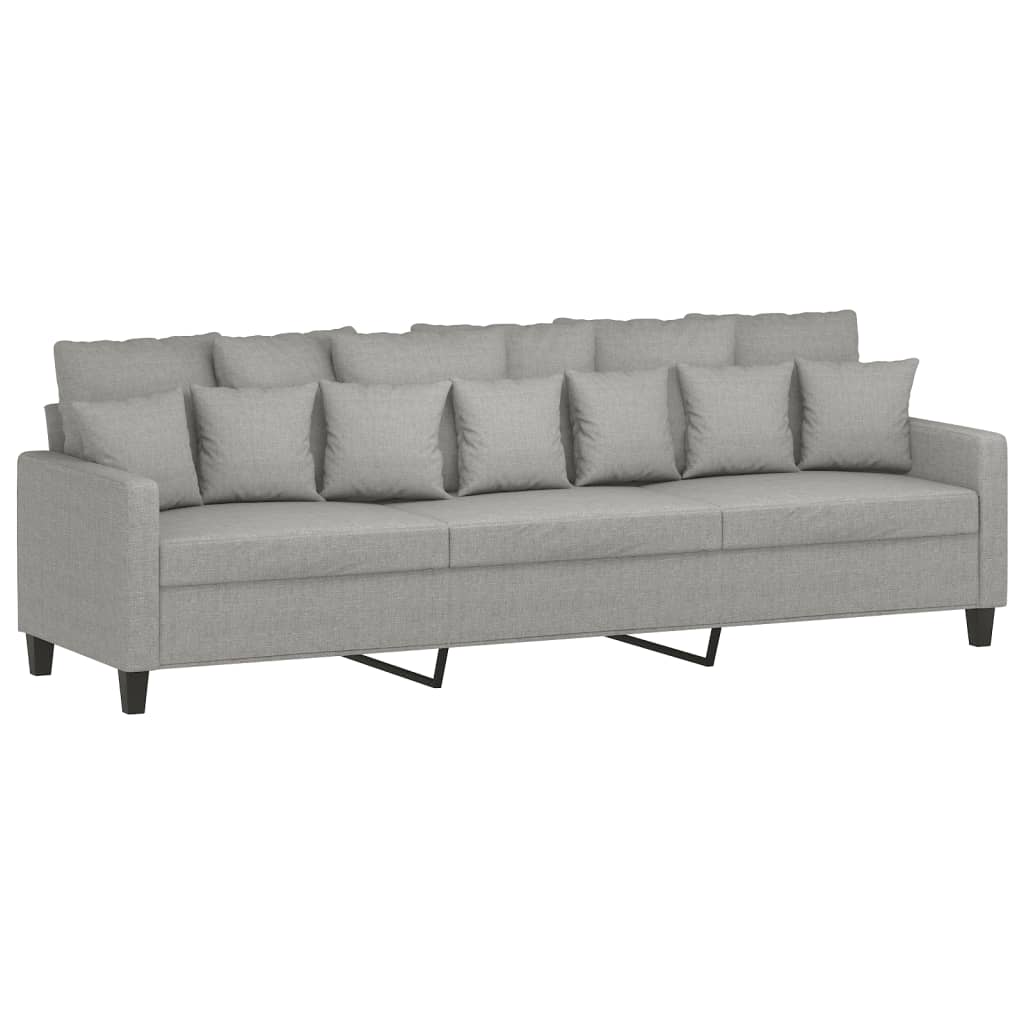 vidaXL 3-osobowa sofa z podnóżkiem, jasnoszary, 210 cm, tkaniną