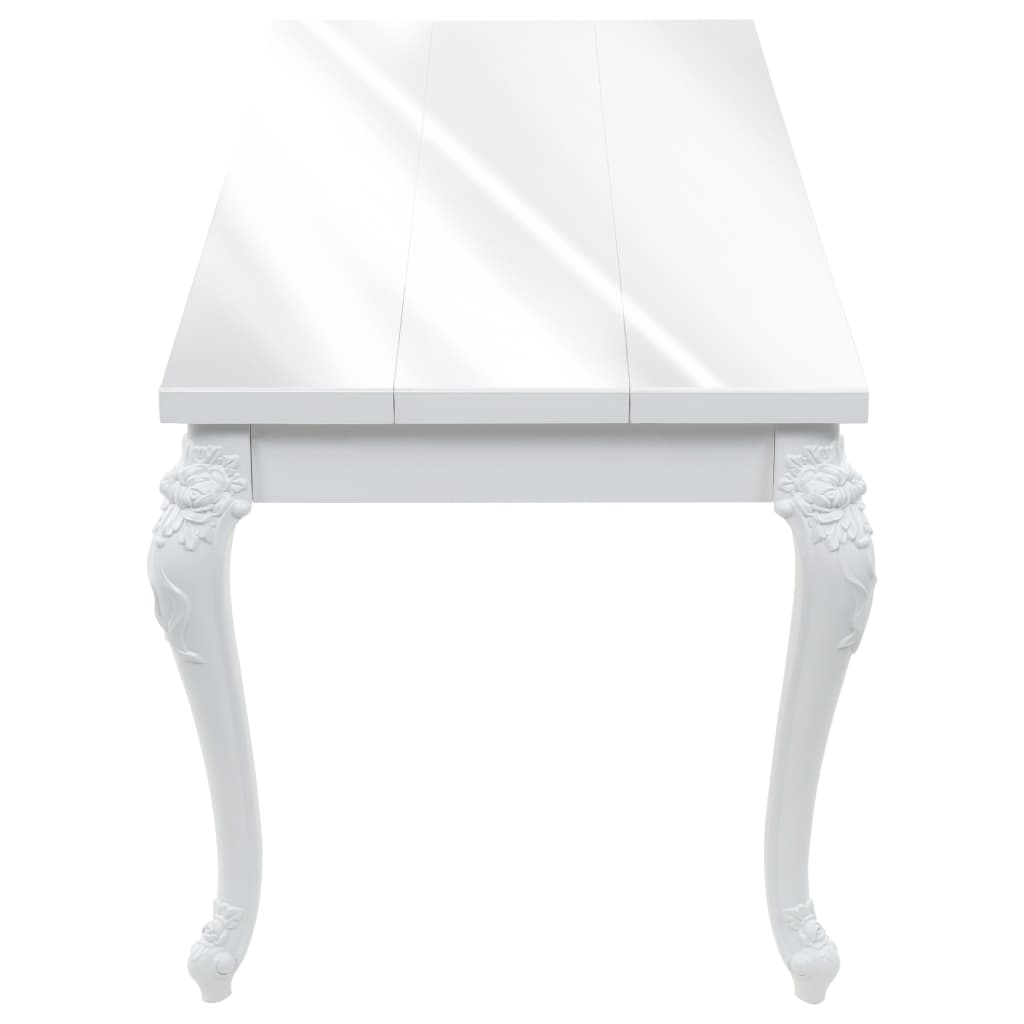 vidaXL Stół do jadalni, 179 x 89 x 81 cm, biały, wysoki połysk