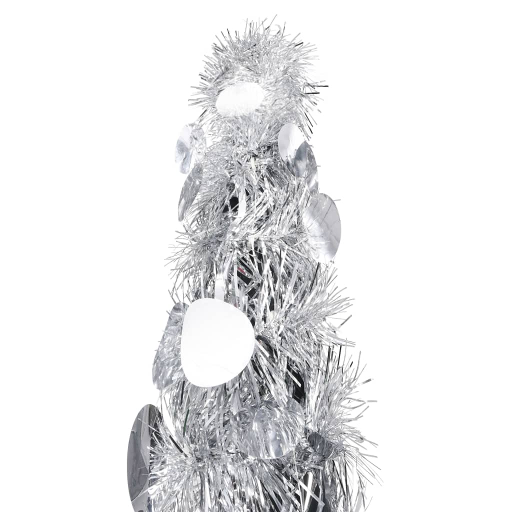 vidaXL Składana, sztuczna choinka, srebrna, 150 cm, PET
