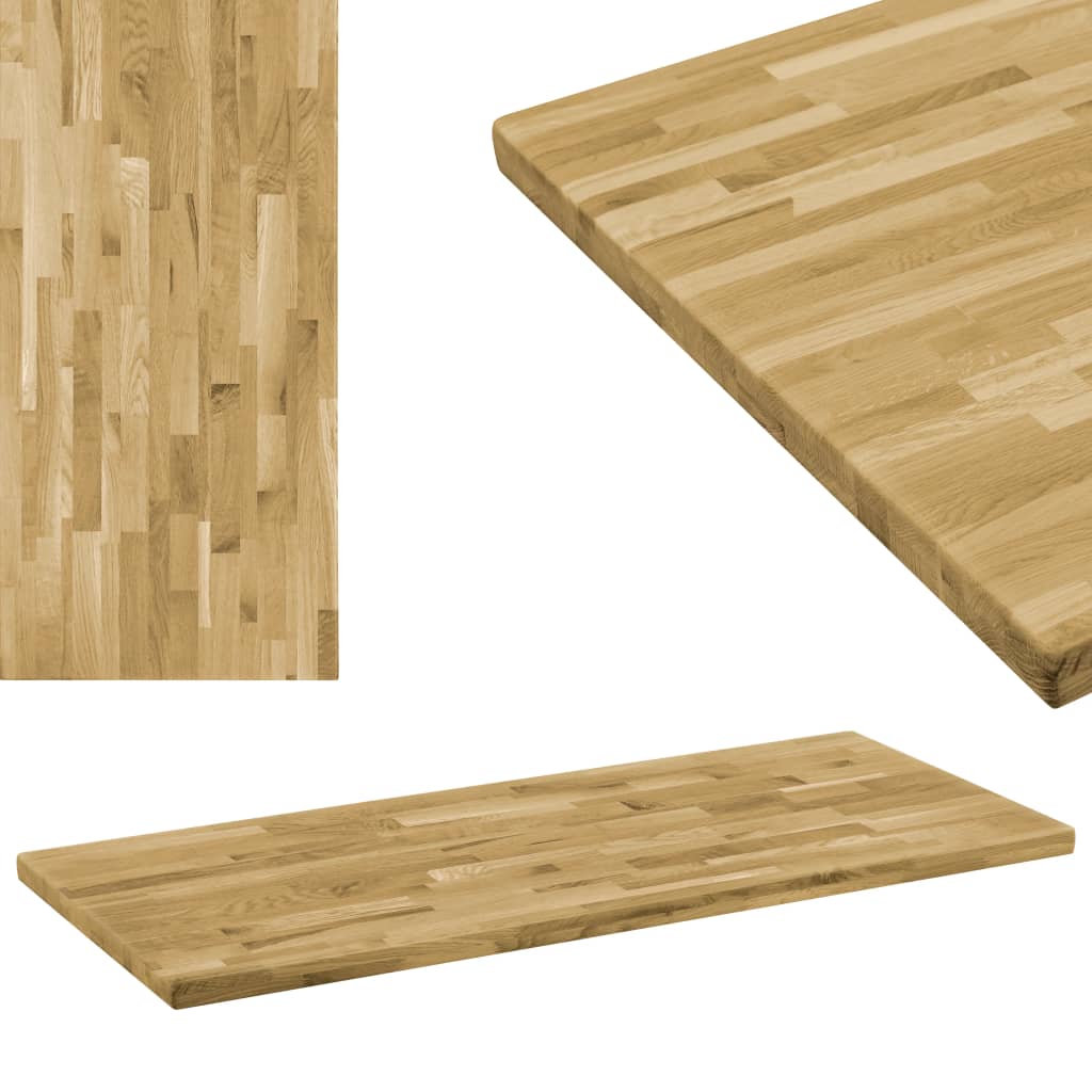 vidaXL Prostokątny blat do stolika z drewna dębowego, 44 mm, 100x60 cm