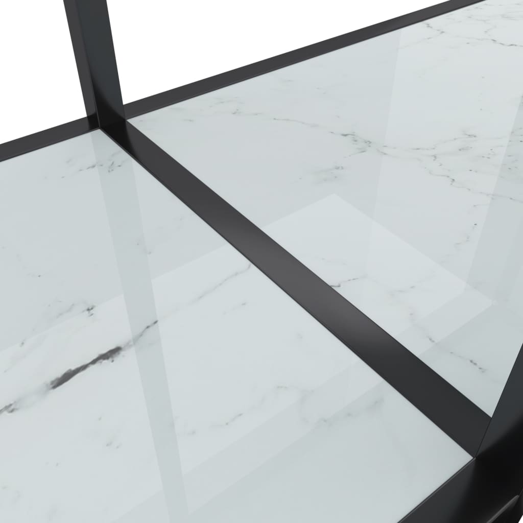 vidaXL Stolik konsolowy, biały, 220x35x75,5 cm, szkło hartowane