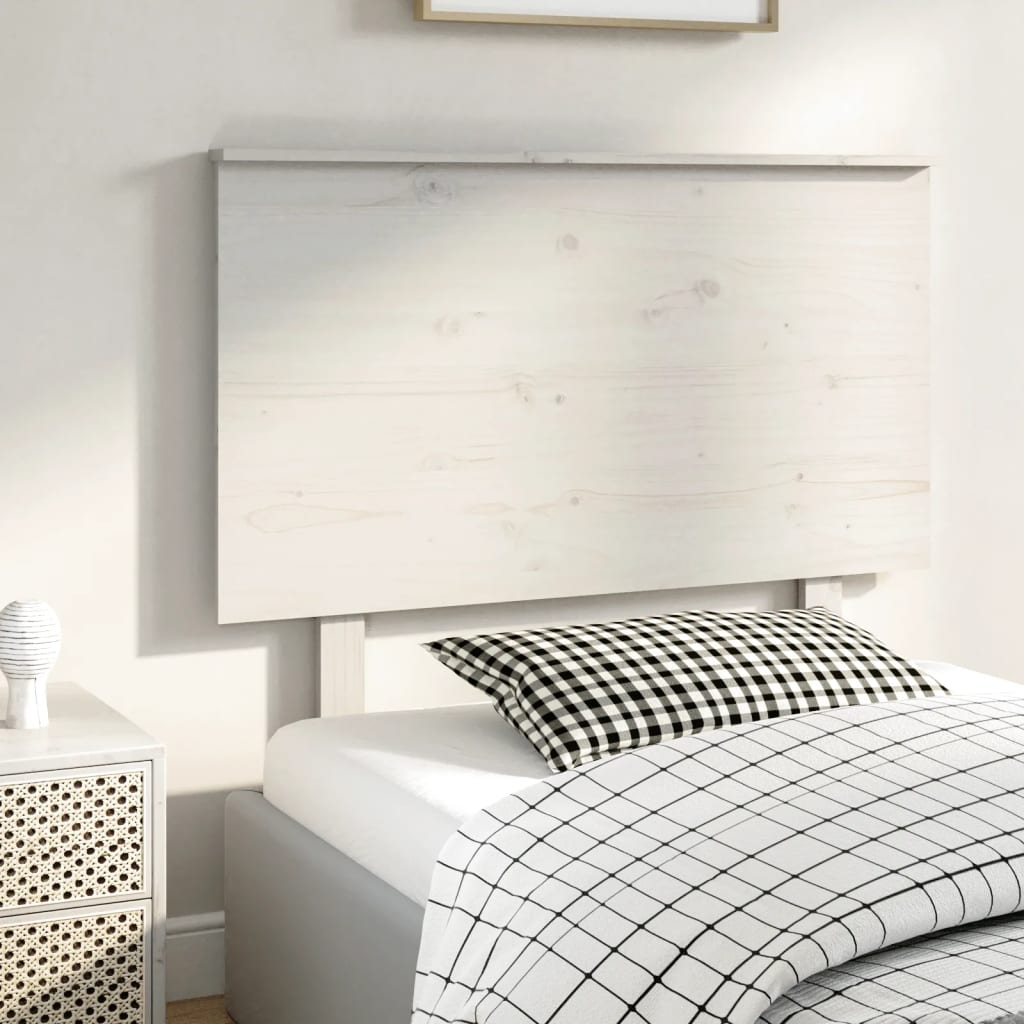 vidaXL Wezgłowie łóżka, białe, 104x6x82,5 cm, lite drewno sosnowe