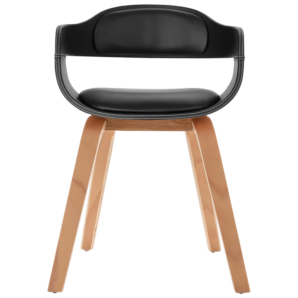 vidaXL Krzesło stołowe, czarne, sztuczna skóra i gięte drewno
