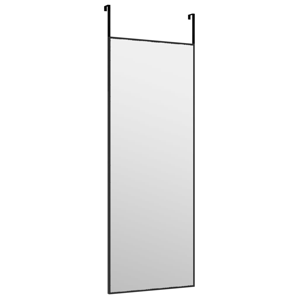 vidaXL Lustro na drzwi, czarne, 30x80 cm, szkło i aluminium