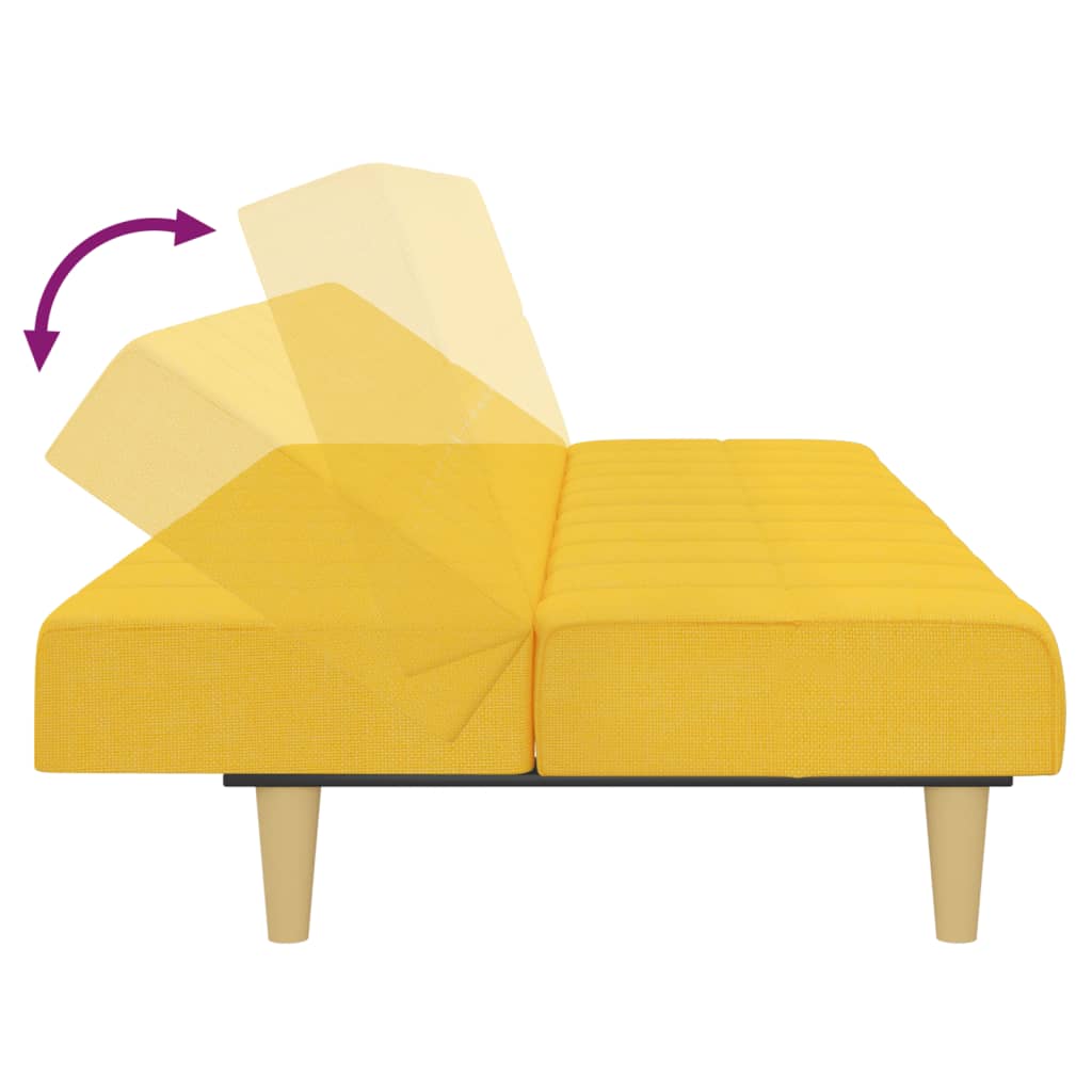 vidaXL 2-osobowa kanapa, żółta, tapicerowana tkaniną