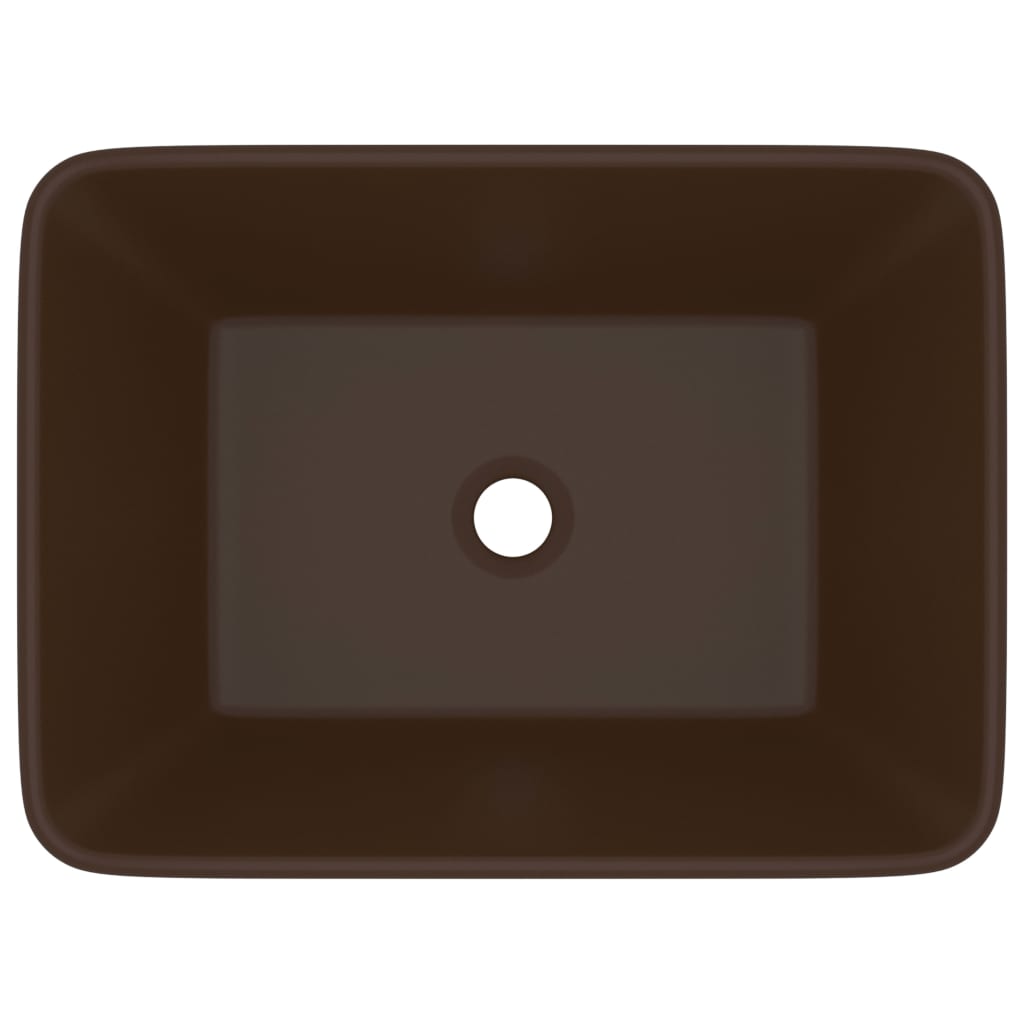 vidaXL Luksusowa umywalka, matowy ciemny brąz, 41x30x12 cm, ceramiczna