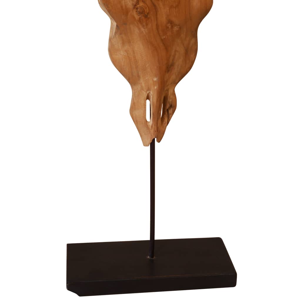 vidaXL Rzeźba byczej głowy, drewno tekowe, 66 x 15 x 88 cm