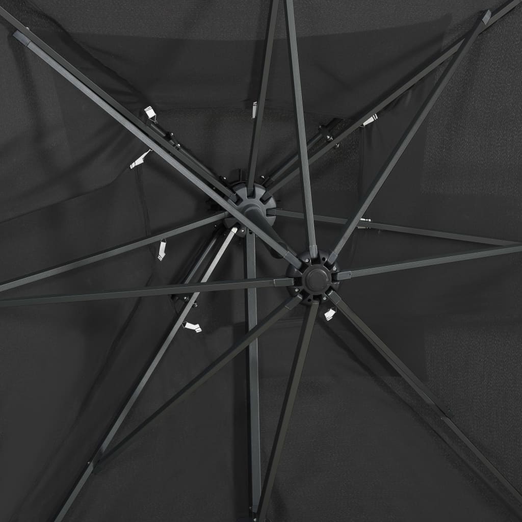 vidaXL Parasol wiszący z podwójną czaszą, antracytowy, 250x250 cm