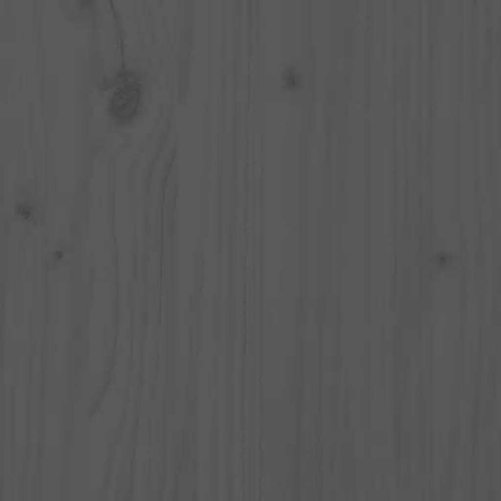 vidaXL Donica z półką, szara, 111,5x111,5x81 cm, lite drewno sosnowe
