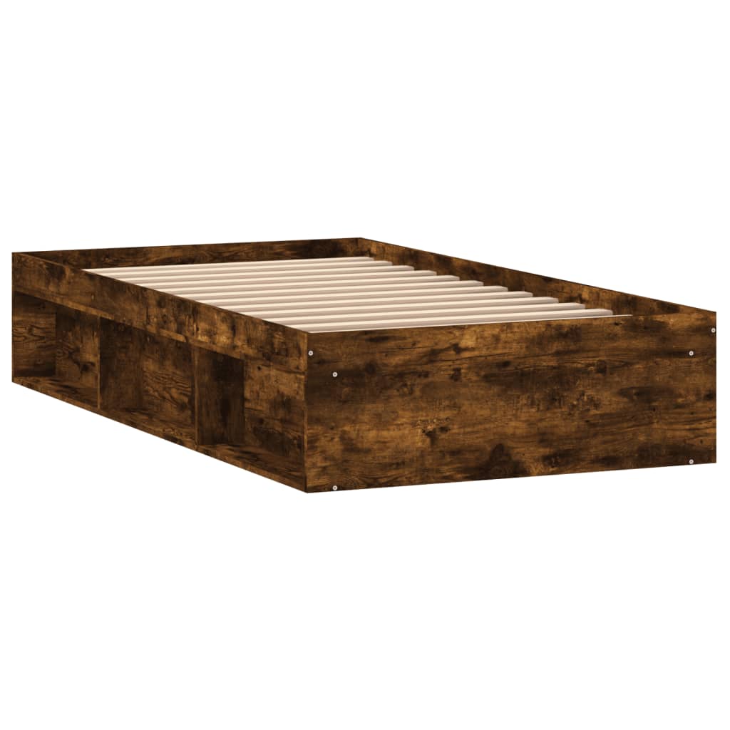 vidaXL Rama łóżka, przydymiony dąb, 90x190 cm