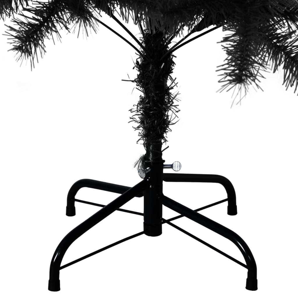 vidaXL Sztuczna choinka ze stojakiem, czarna, 150 cm, PVC
