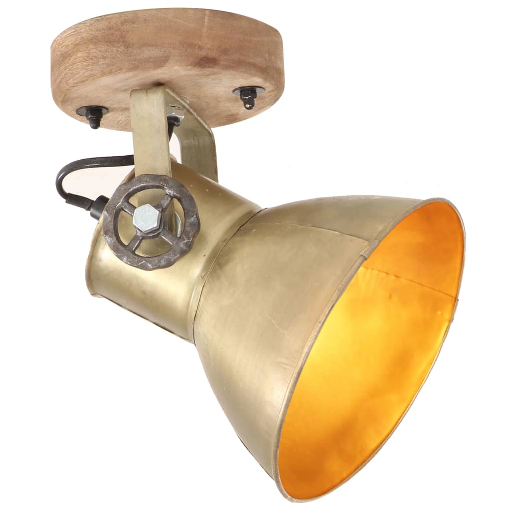 vidaXL Industrialne lampy ścienne/sufitowe 2 szt. mosiądz 20x25 cm E27