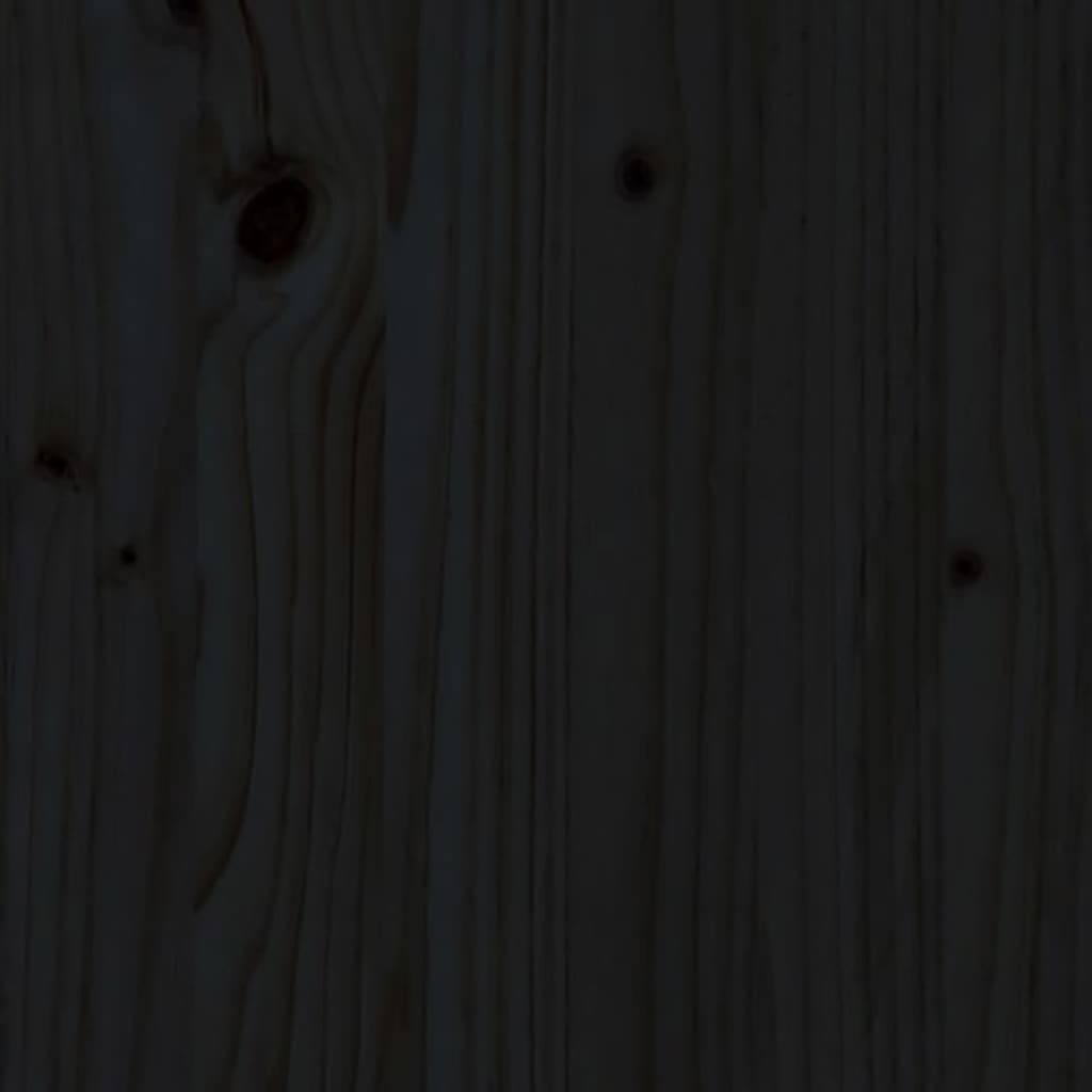 vidaXL Wezgłowie łóżka, czarne, 125,5x4x100 cm, lite drewno sosnowe