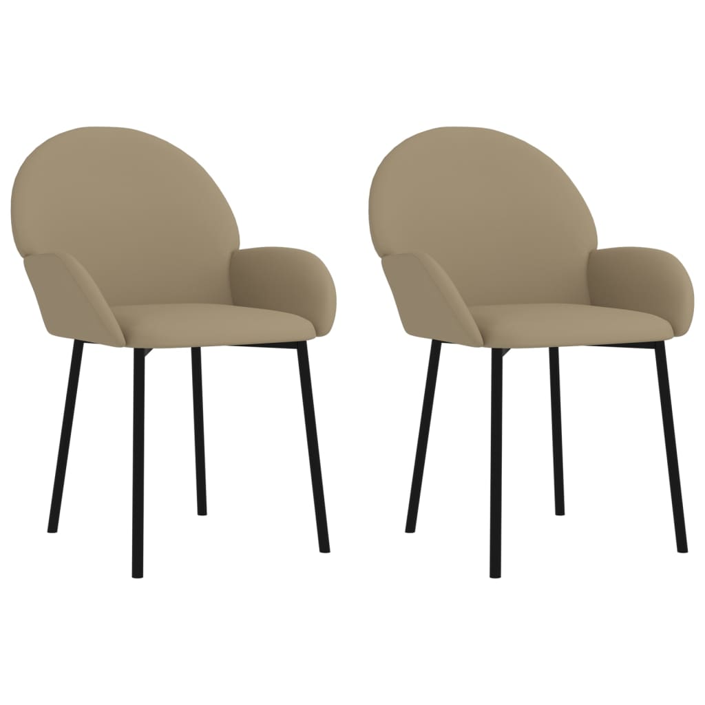 vidaXL Krzesła stołowe, 2 szt., cappuccino, obite sztuczną skórą