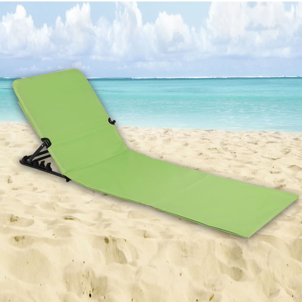 HI Składana mata plażowa z oparciem, PVC, zielona