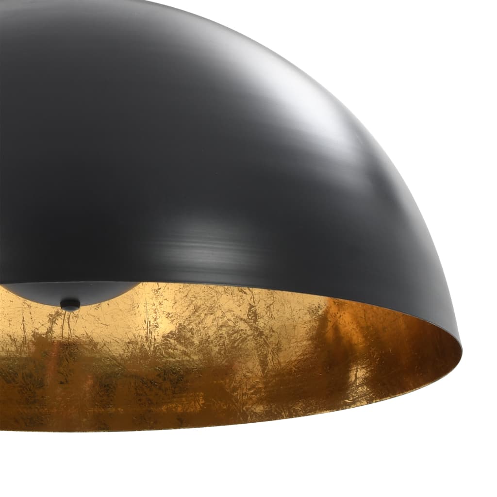 vidaXL Lampy sufitowe, 2 szt., czarno-złote, półkoliste, 50 cm, E27