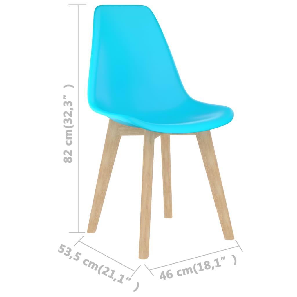 vidaXL Krzesła stołowe, 2 szt., niebieskie, plastik