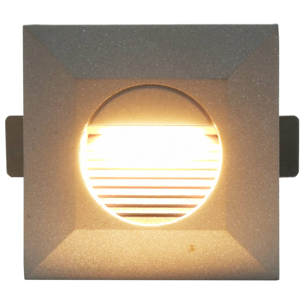 vidaXL Lampy ścienne zewnętrzne LED, 6 szt., 5 W, srebrne, kwadratowe