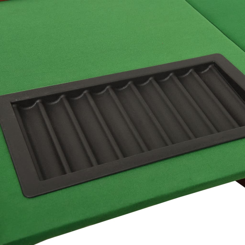 vidaXL Stół pokerowy dla 10 os., taca na żetony, zielony, 160x80x75 cm