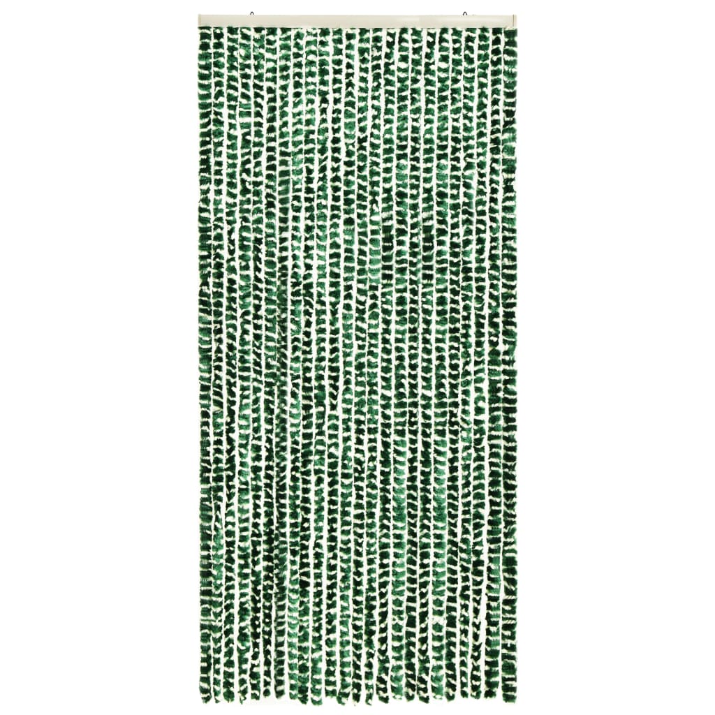 vidaXL Zasłona przeciwko owadom, zieleń i biel, 100x220 cm, szenil