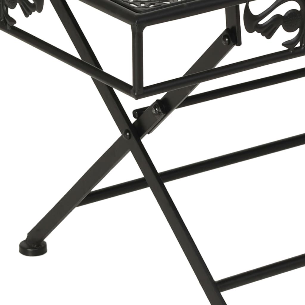 vidaXL Składany stolik kawowy vintage, metalowy, 100x50x45 cm, czarny