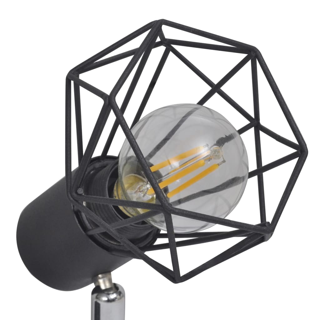 Lampa w industrialnym stylu z 2 reflektorami LED, czarna