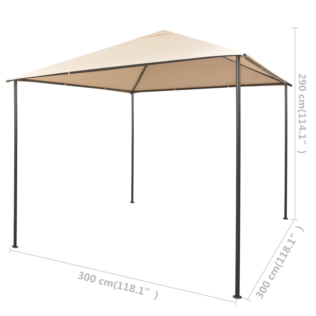 vidaXL Altana/namiot ogrodowy, 3x3 m, stal, beżowy