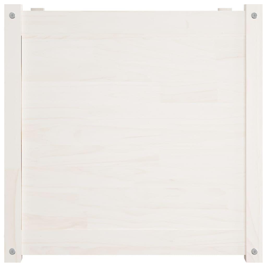 vidaXL Donice ogrodowe, 2 szt., białe, 60x60x60 cm, drewno sosnowe
