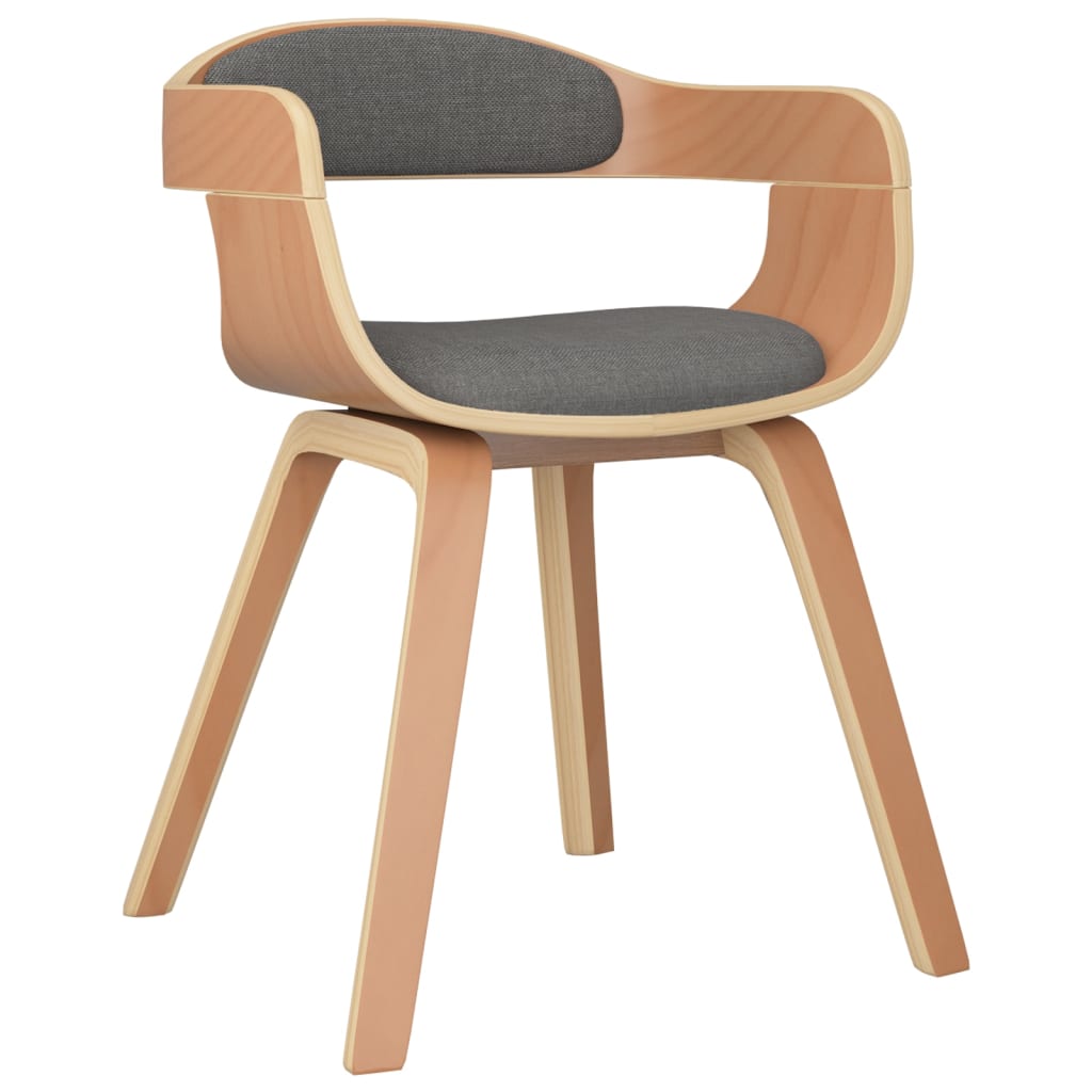 vidaXL Krzesła stołowe, 4 szt., jasnoszare, gięte drewno i tkanina