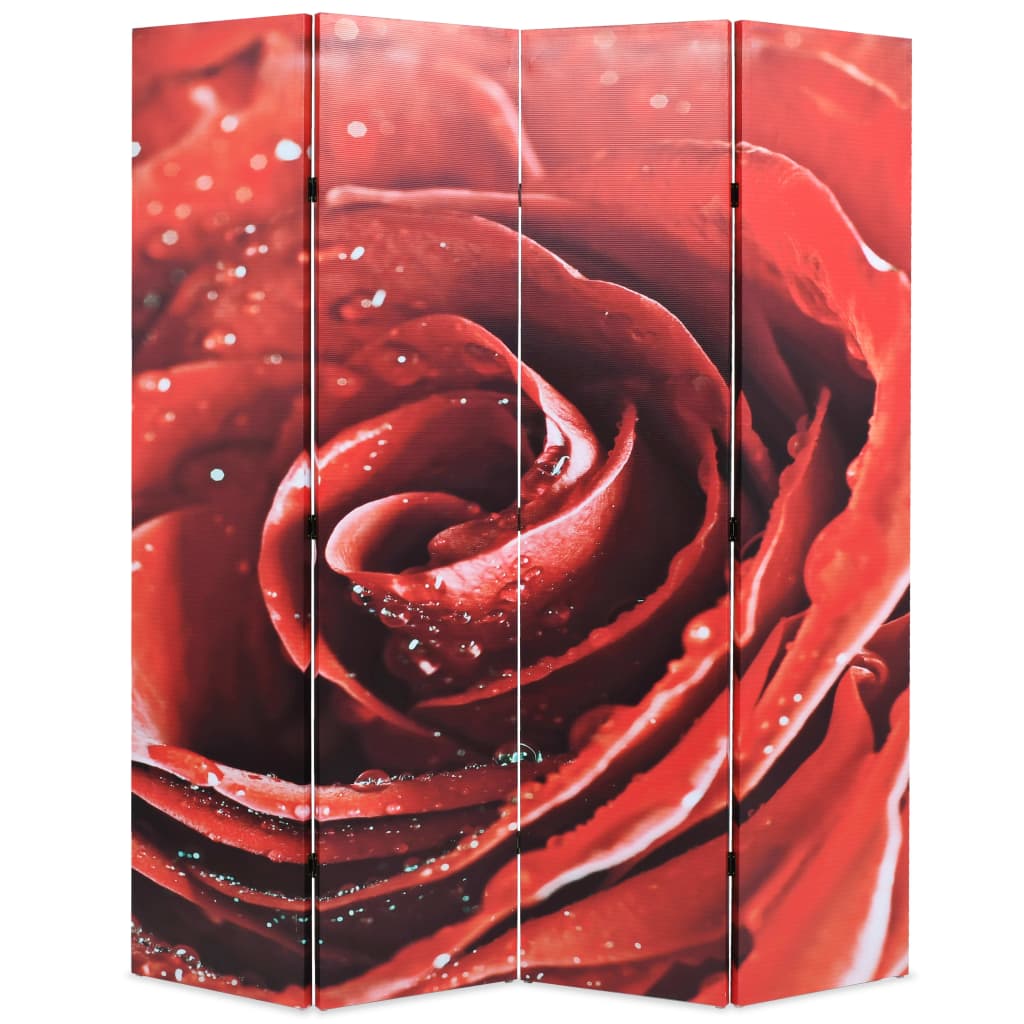vidaXL Składany parawan, 160 x 170 cm, czerwona róża