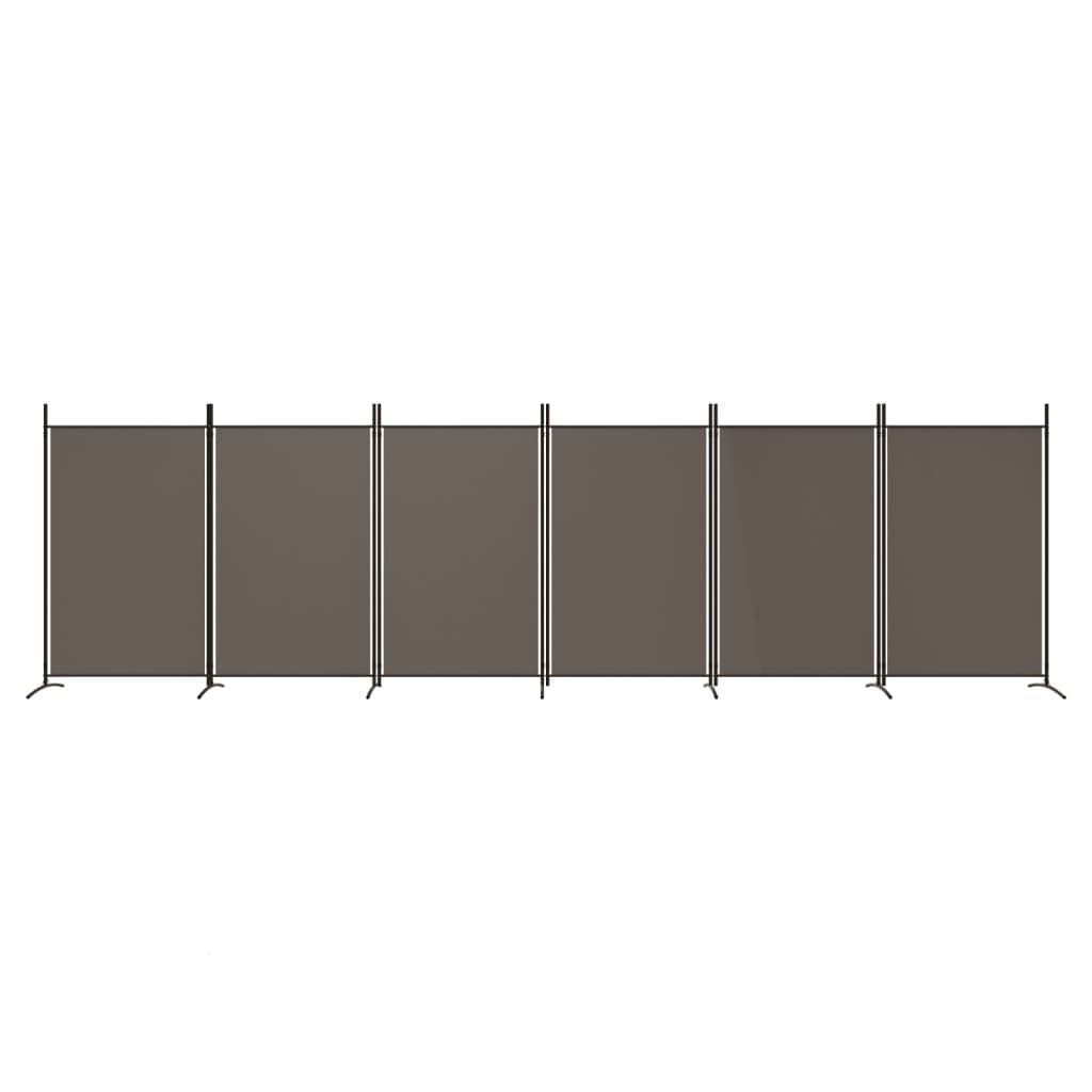 vidaXL Parawan 6-panelowy, antracytowy, 520x180 cm, tkanina