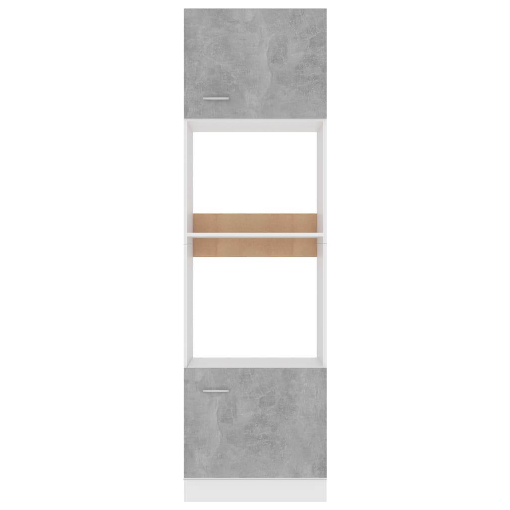 vidaXL Szafka na mikrofalówkę, szarość betonu, 60x57x207 cm, płyta