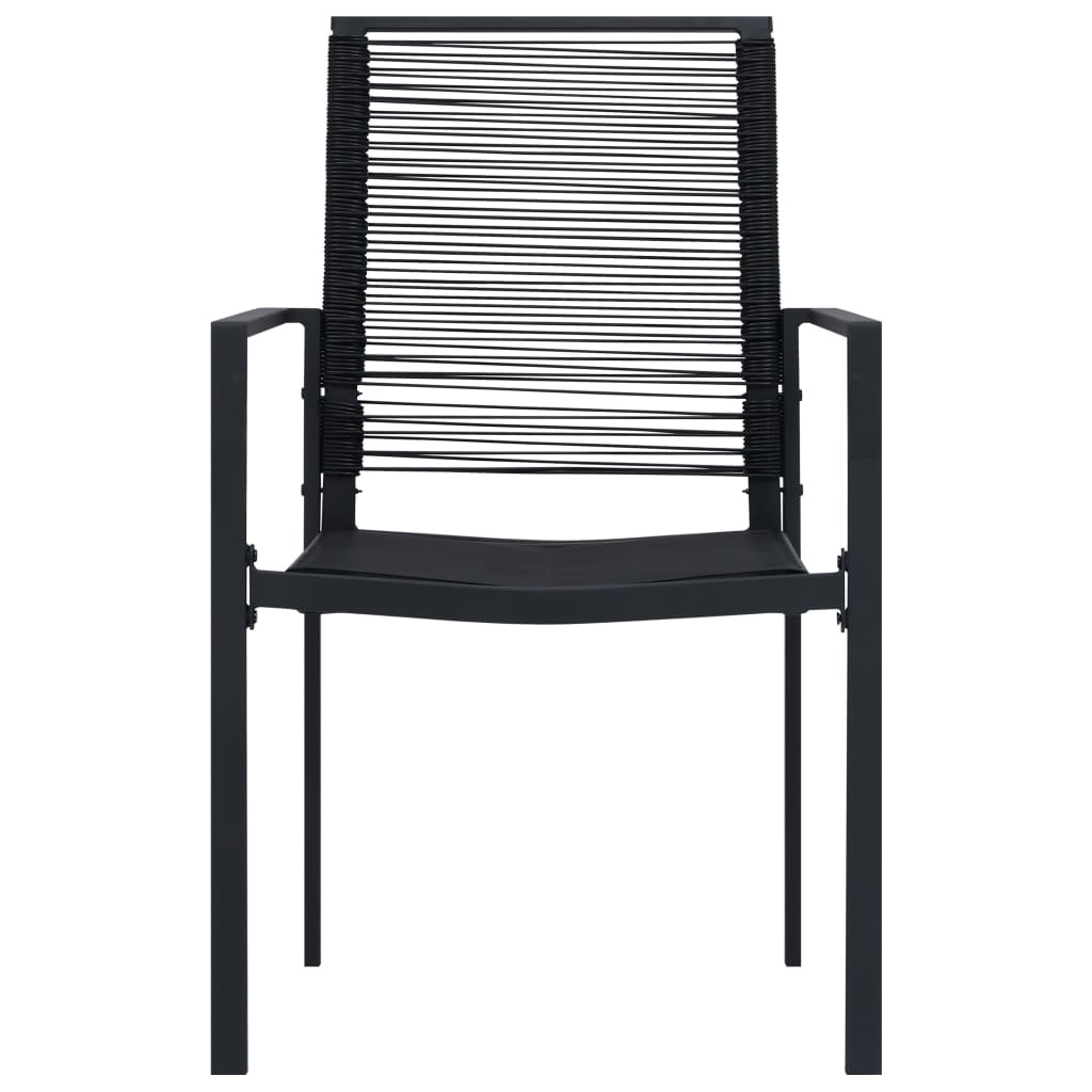 vidaXL Krzesła ogrodowe, 2 szt., rattan PVC, czarne