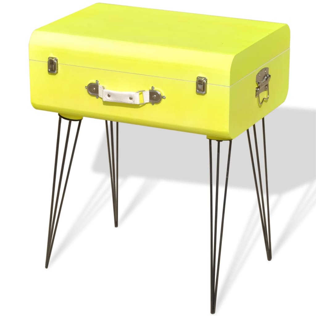 vidaXL Szafka w kształcie walizki 49,5 x 36 x 60 cm, żółta